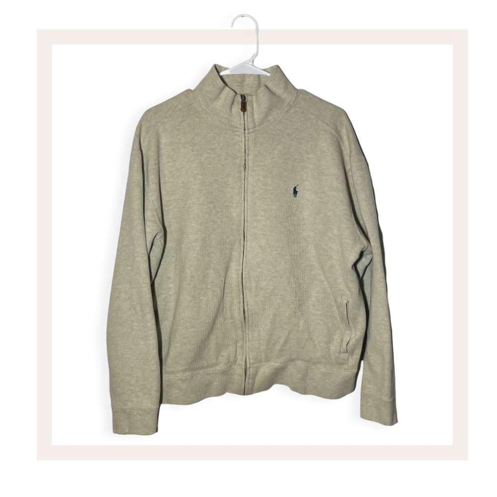 Polo by Ralph Lauren Full-Zip Sweater (Beige) (Men's Large)